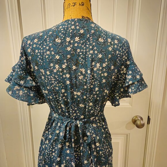 *SOLD X LIST*Max Studio Floral Green Dress Size M - Picture 9 of 12